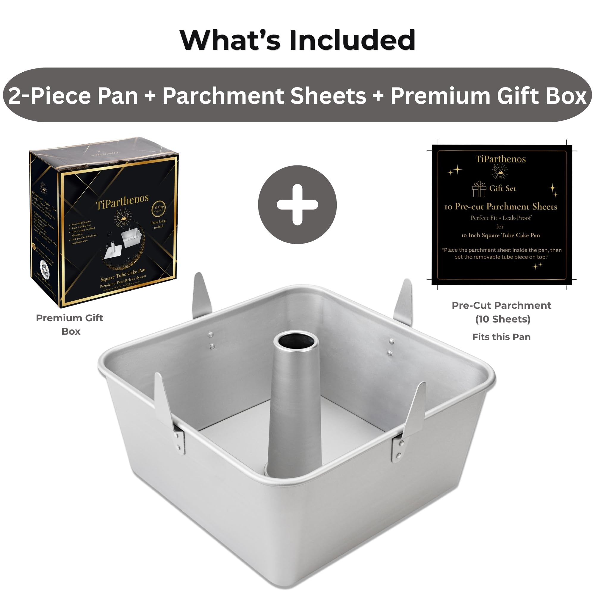 TiParthenos pan next to measuring cup for scale showing true 10-inch size and volume