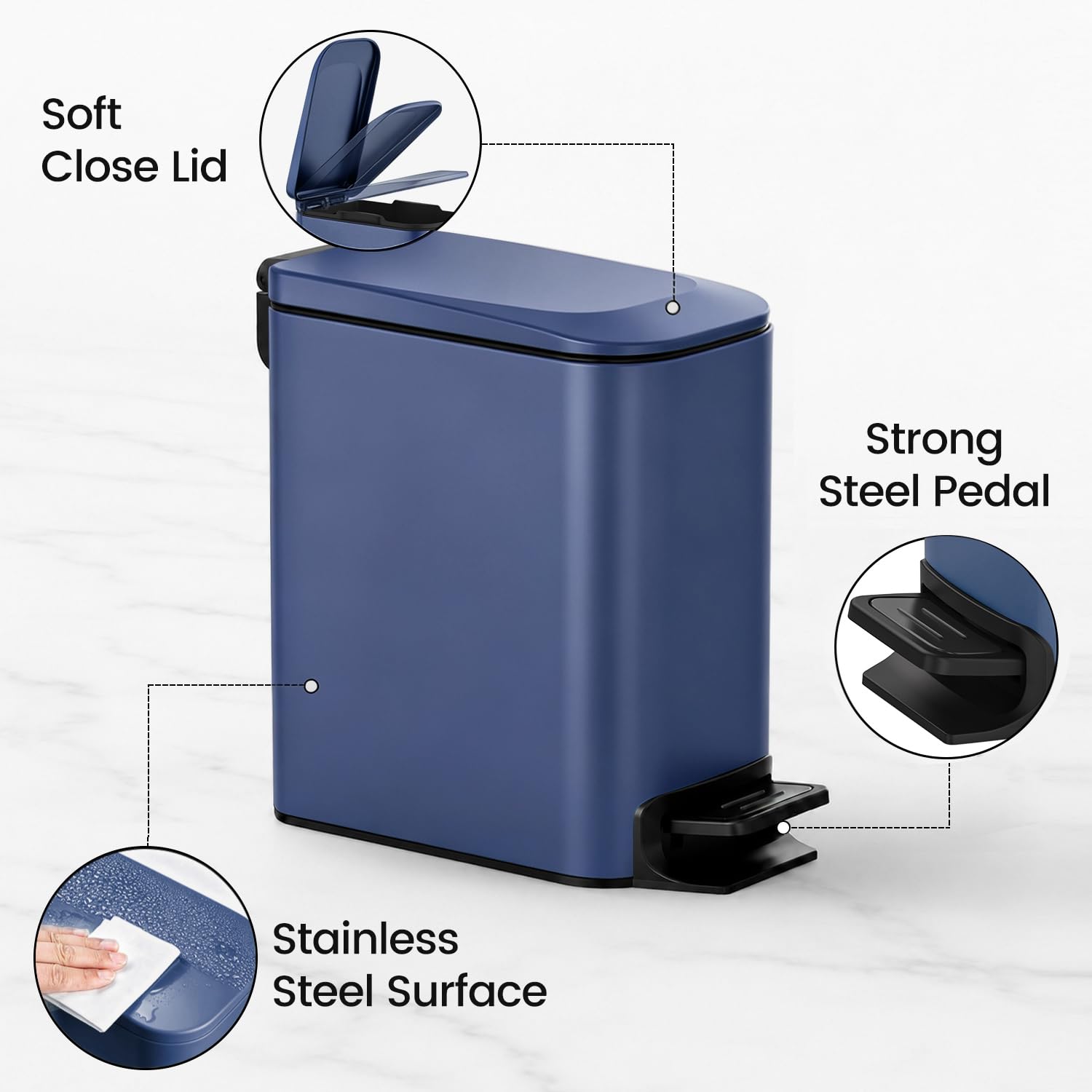 TIPGO close-up of durable pedal showing easy foot operation benefit