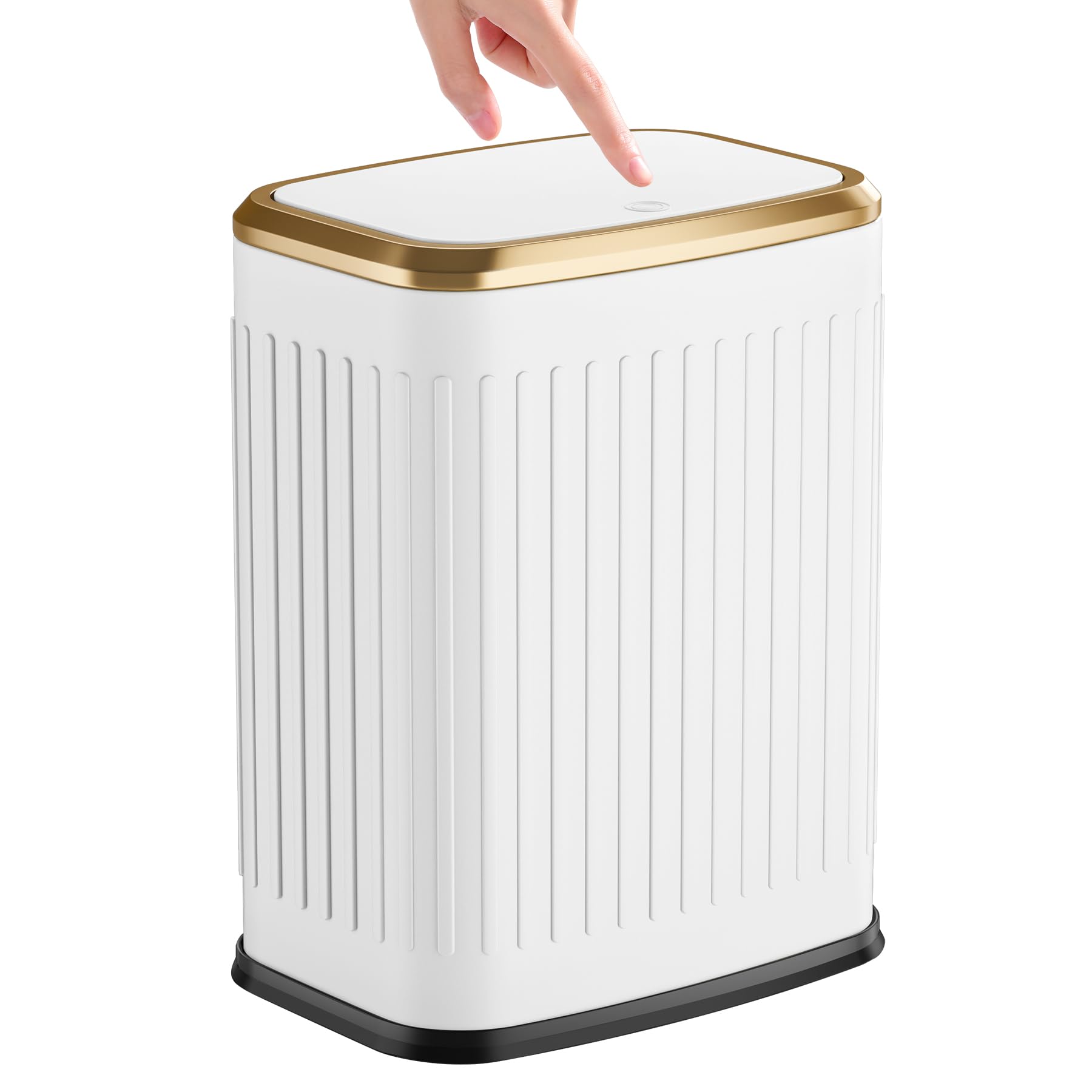 TIPGO front view white small trash can showing slim design and accessibility