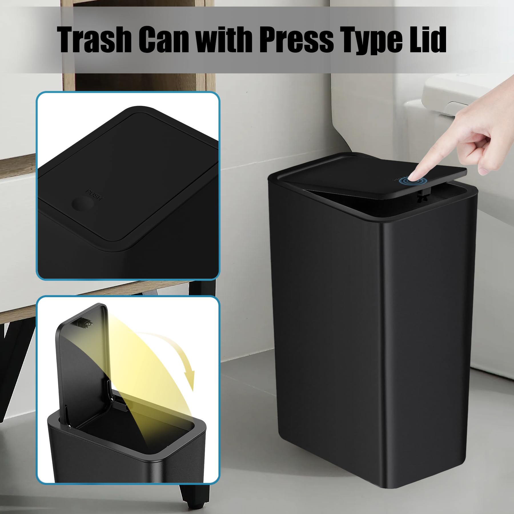 TIPGO in-use bathroom setting showing discreet fit next to vanity