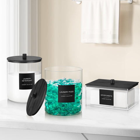 TIPGO hand scooping detergent from glass jar showing easy pouring and use