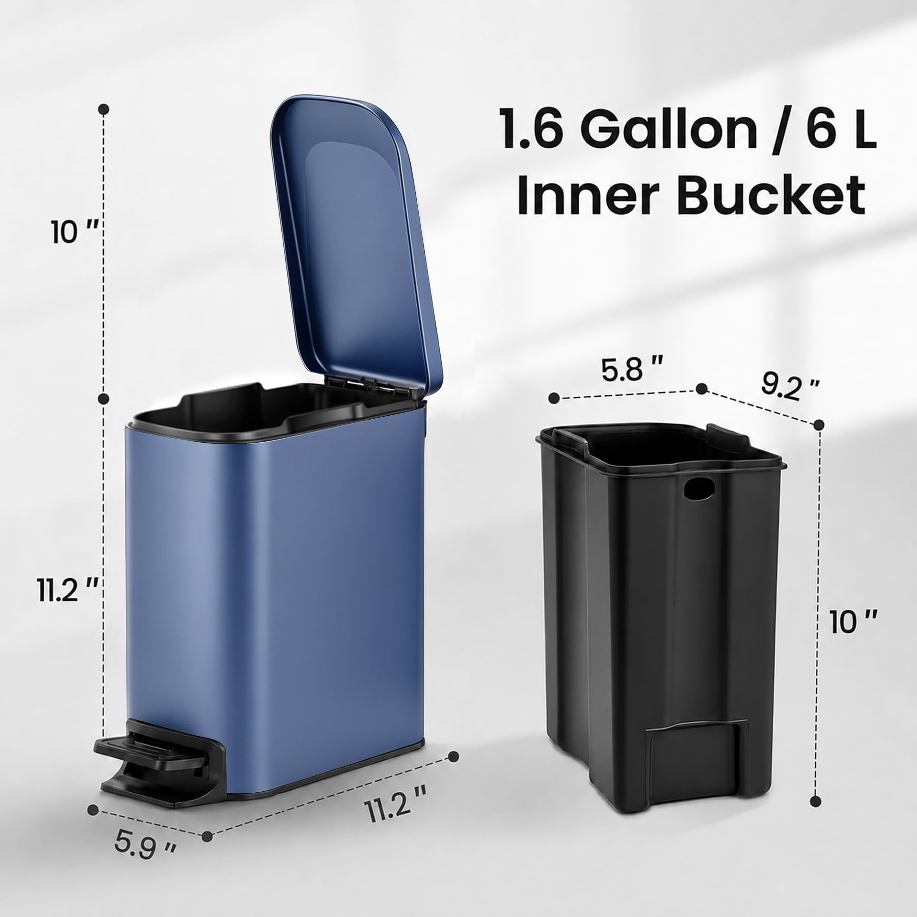 TIPGO removable inner bucket lifted out for simple cleanup benefit