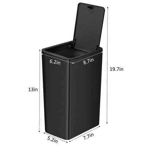 TIPGO open lid showing interior for easy bag removal and cleaning