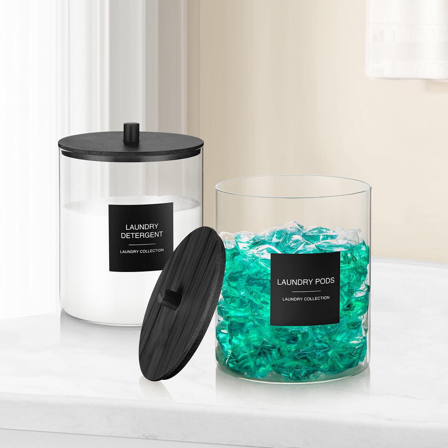 TIPGO styled set in laundry nook creating neat, stylish organization benefit