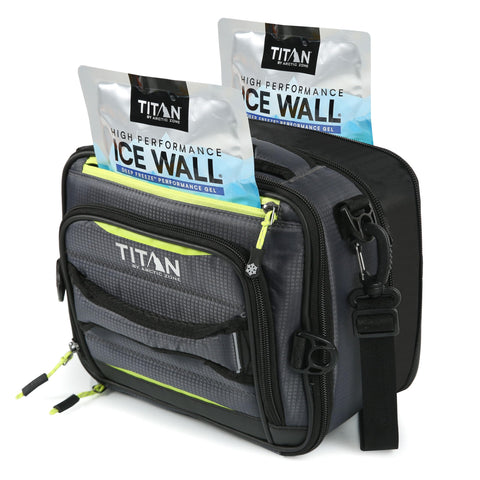 Titan by Arctic Zone open expanded lunch box displaying extra capacity advantage