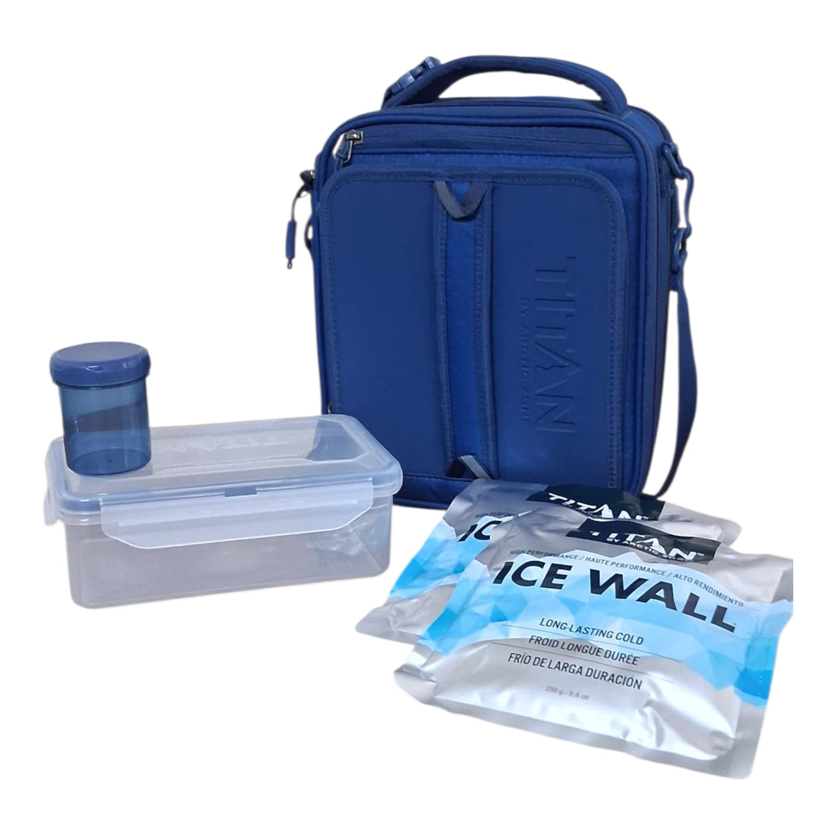 Titan by Arctic Zone front view showing sturdy shell and navy color, durable protection
