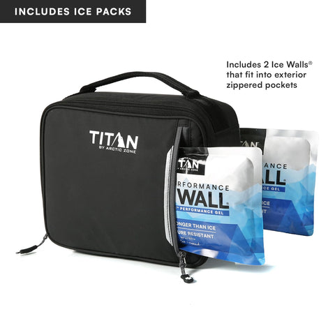 Titan by Arctic Zone close-up of exterior zip pocket with Ice Wall for space saving cooling