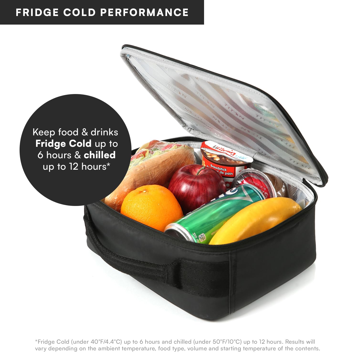 Titan by Arctic Zone open top showing roomy interior and easy packing for lunches