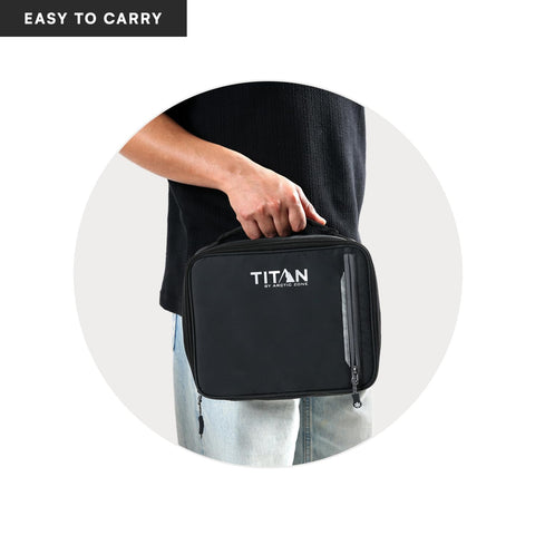 Titan by Arctic Zone side view showing padded handle for comfortable, secure carrying