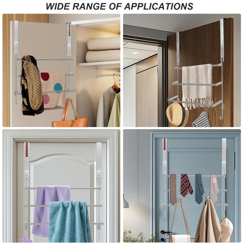 TIUTCOX holding towels and a robe to show practical load capacity and organization benefit
