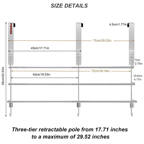 TIUTCOX side profile of hooks with anti-collision cotton protecting door and reducing noise