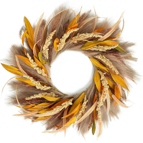 TIVMIK front door wreath showing warm autumn curb appeal