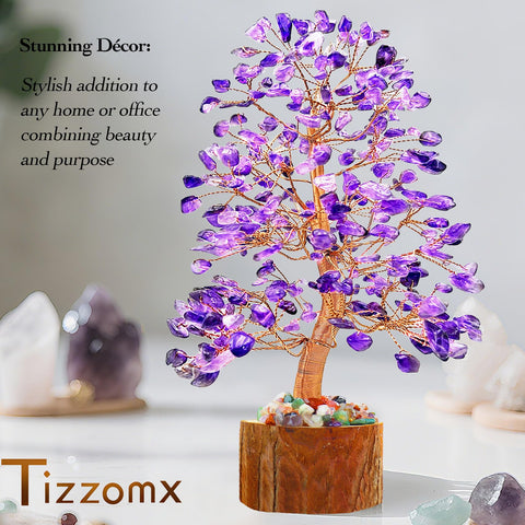 Tizzomx gemstone tree in a meditation corner enhancing visual tranquility