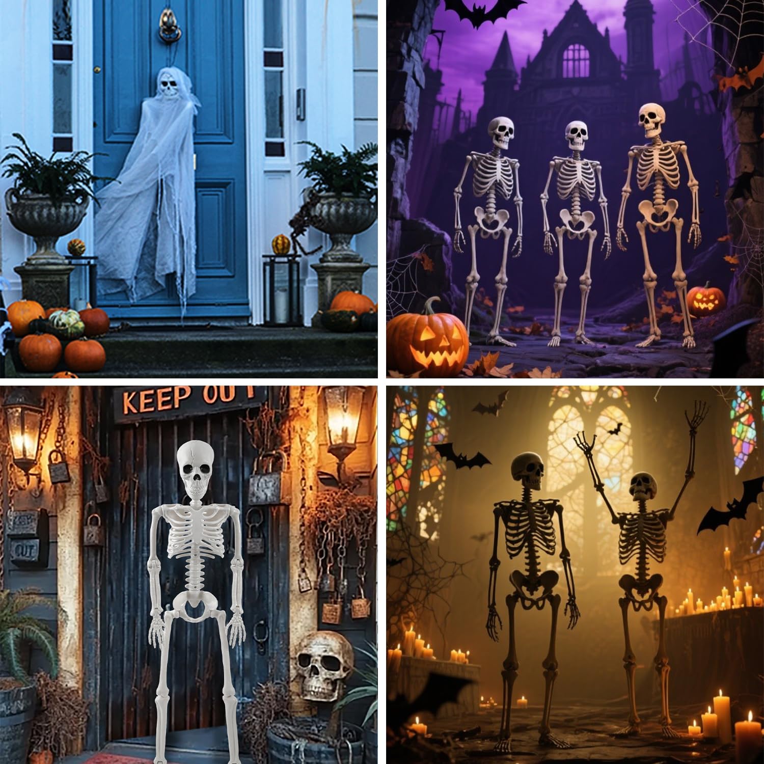 tkgpe skeleton party display with lights demonstrating festive versatility