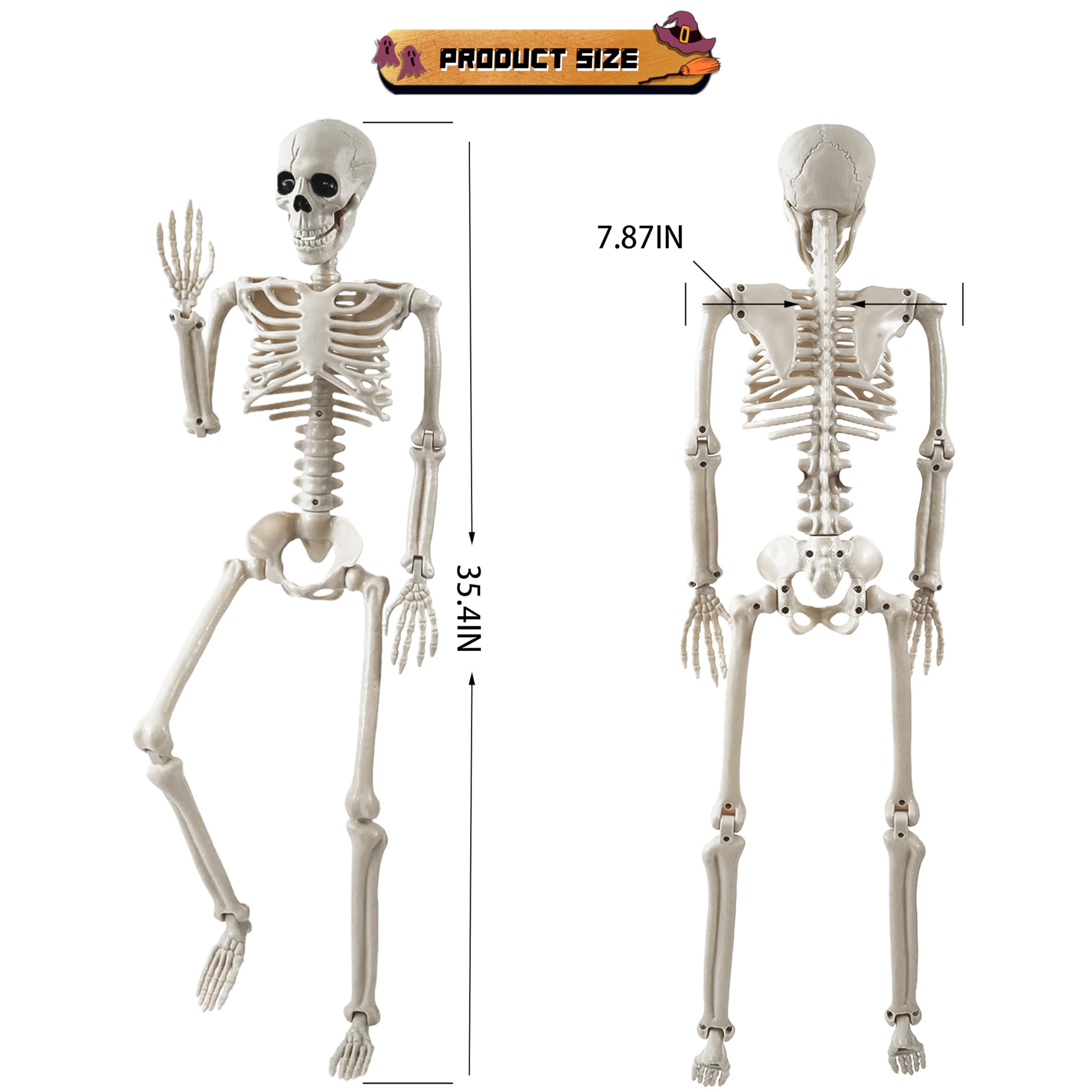 tkgpe skeleton posed on porch creating spooky atmosphere and easy setup