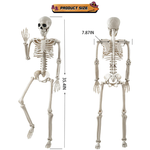 tkgpe skeleton posed on porch creating spooky atmosphere and easy setup