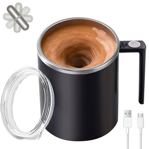 TLINNA Daik Black front view showing sleek travel mug and benefit fast mixing