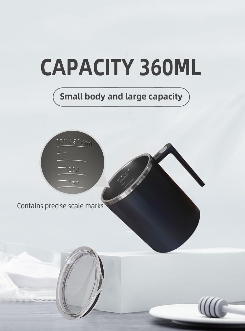 TLINNA Daik Black shown beside a smartphone for 12 oz size and portability benefit