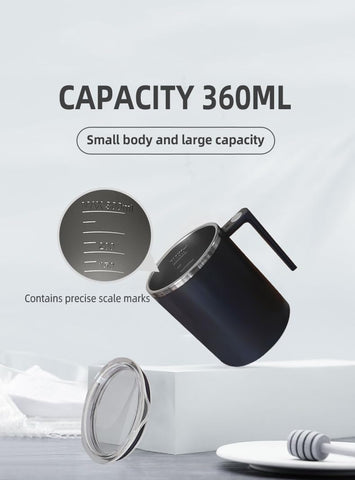 TLINNA Daik Black shown beside a smartphone for 12 oz size and portability benefit