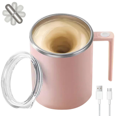 TLINNA front view showcasing pink mug and sleek design for quick mixing