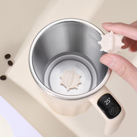 TLINNA close-up of lid and push button for easy one-touch stirring convenience