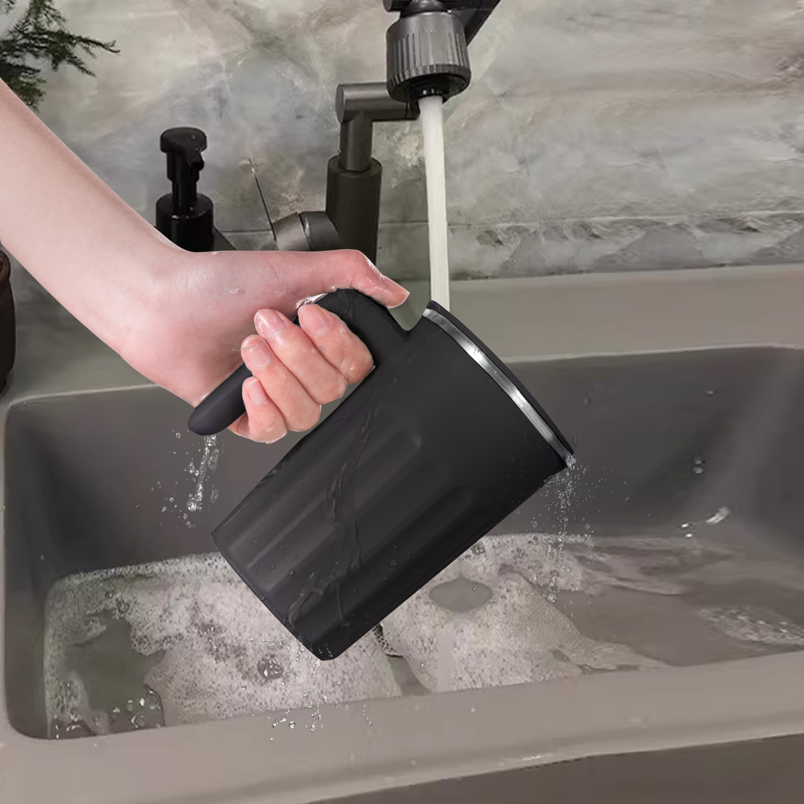 TLINNA next to phone showing 12oz scale and portable convenience