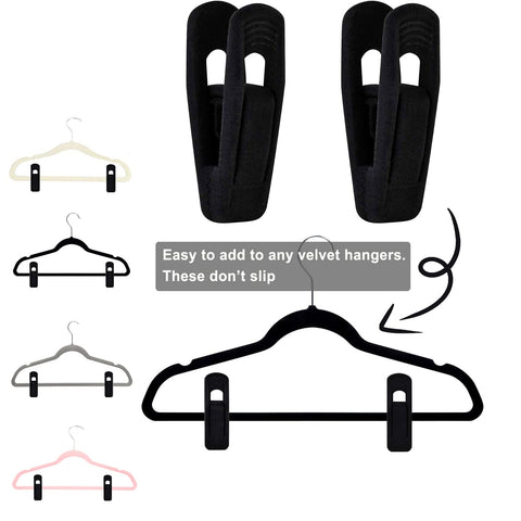 TOFIIGREM clips mounted on a velvet hanger maximizing closet space