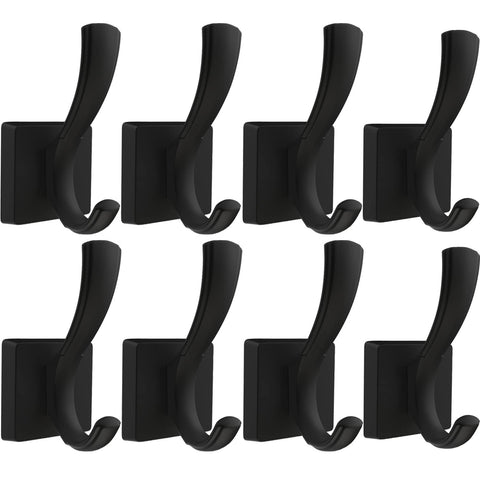 TOFIIGREM front view of eight black hooks showing compact pack, visual organization benefit