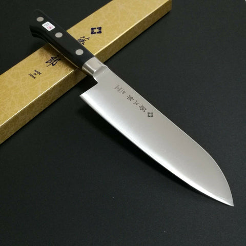 Tojiro Santoku slicing vegetables in kitchen showing precise, even cuts and versatility