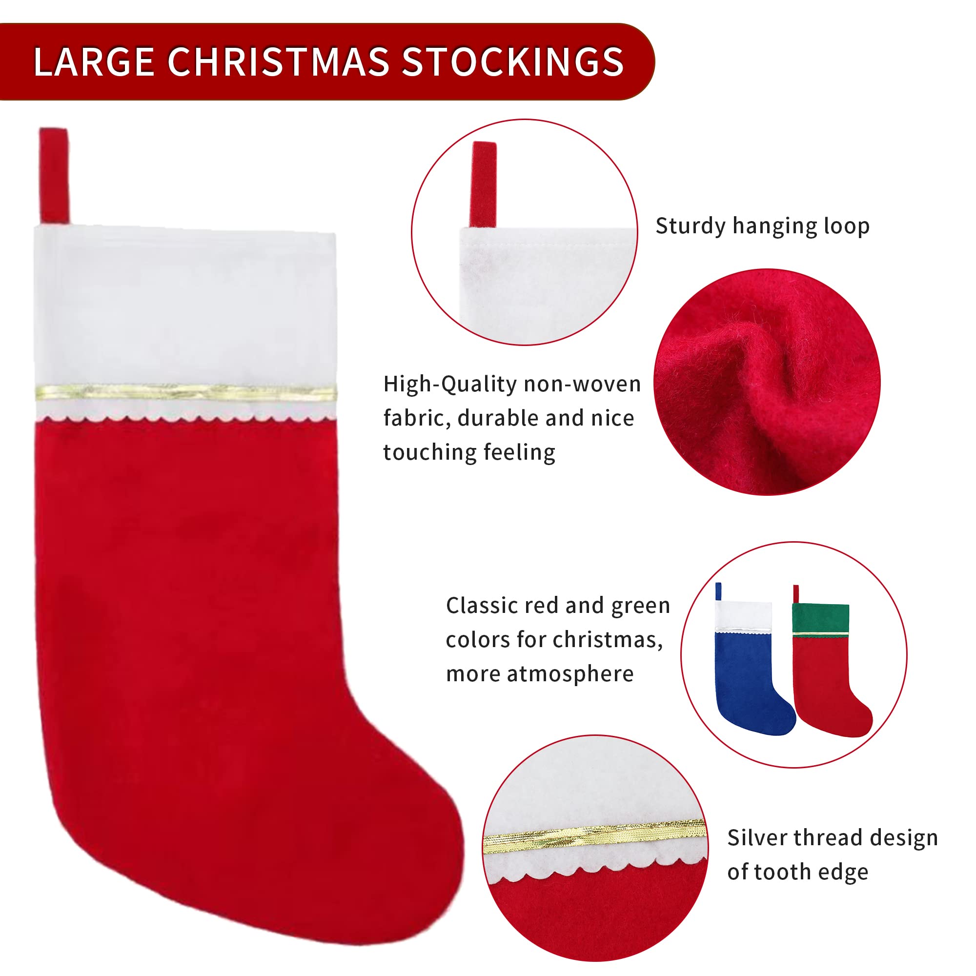 Tokforty stockings hanging on a fireplace mantel showing easy display and visual impact
