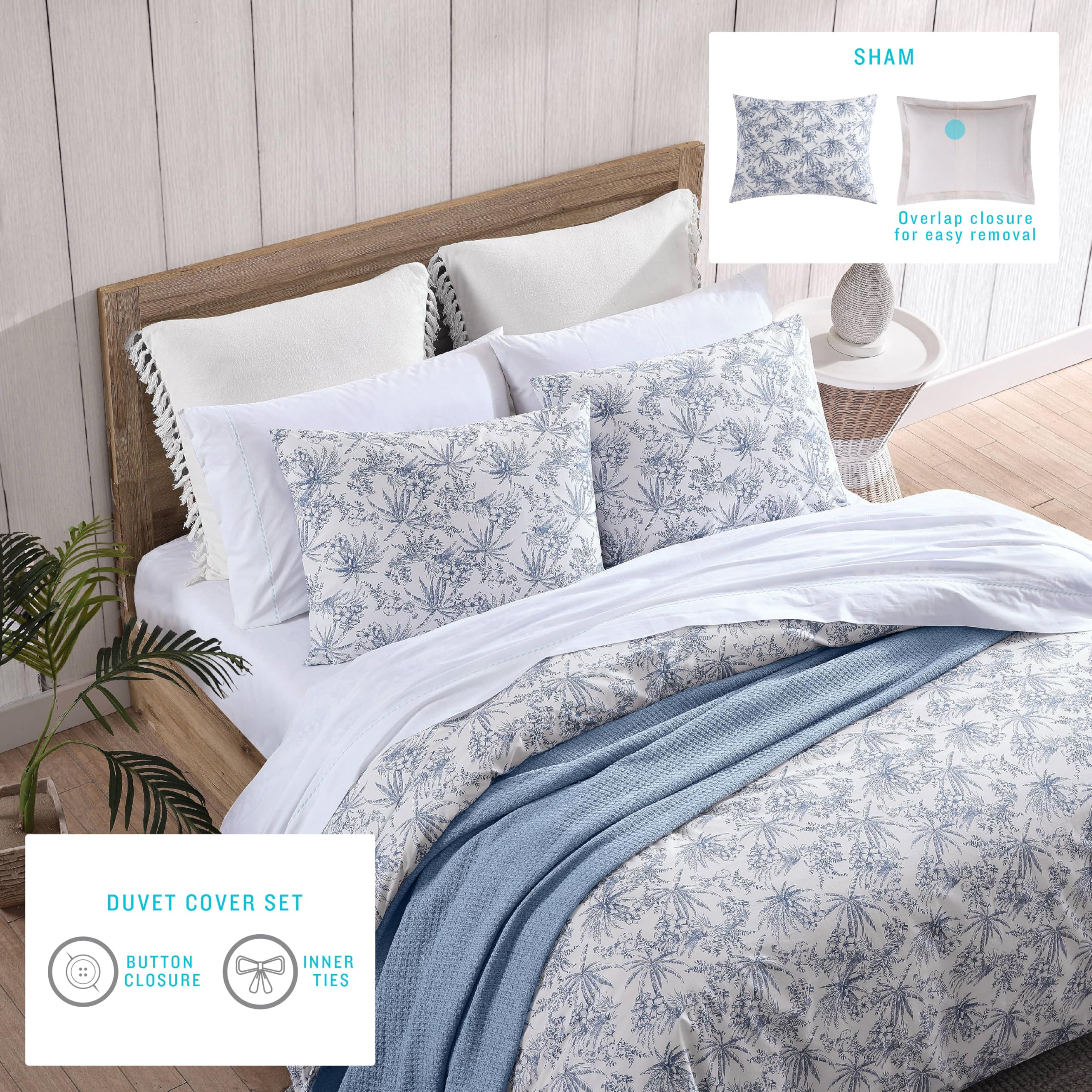 Tommy Bahama cotton percale close-up showing weave texture benefit: crisp breathable feel