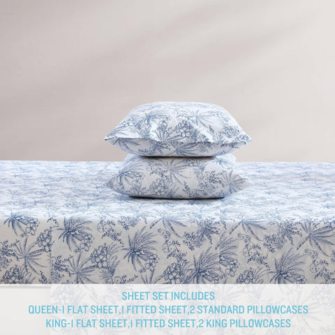 Tommy Bahama king pillowcase open end showing roomy fit benefit: comfortable pillow coverage