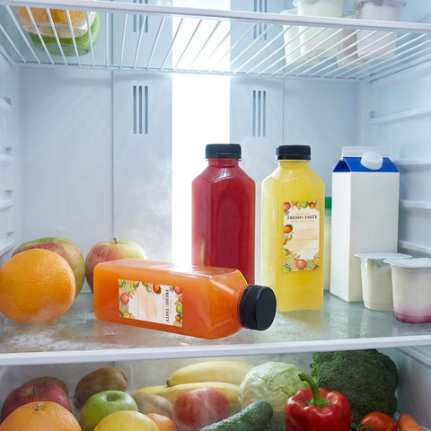 TOMNK bottles filled with juice on countertop for grab-and-go service