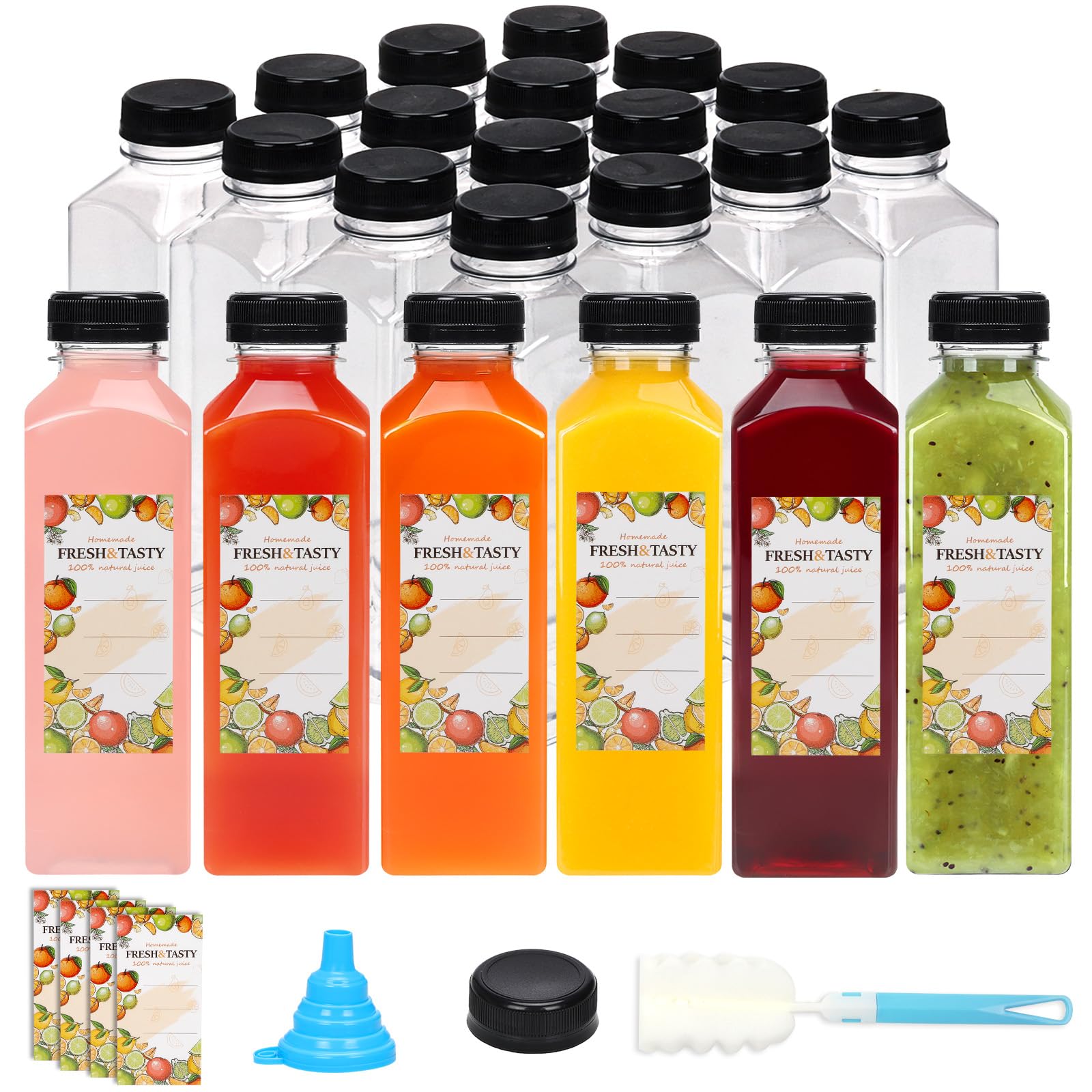 TOMNK front packaging showing 32 bottles and caps for reliable storage