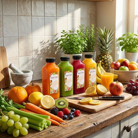 TOMNK labeled bottles on display demonstrating easy branding and organization