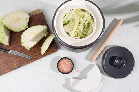 TOMO in a home kitchen setting, stylish stoneware for everyday fermenting
