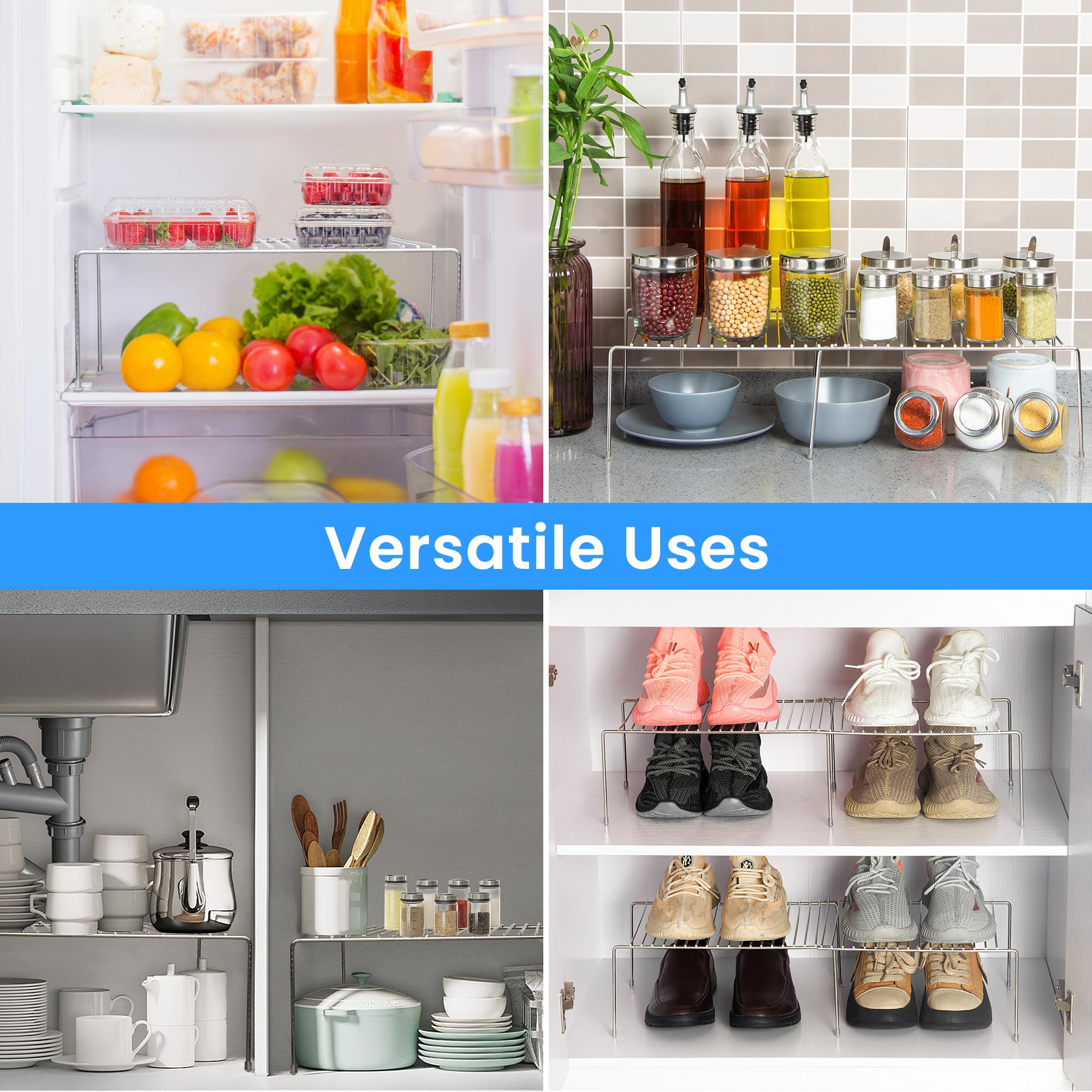 Tomorotec on countertop holding dishes to free workspace for cooking