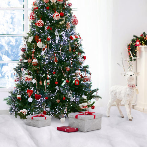 Tondiamo snow blanket styled on mantel adding festive cohesion and height