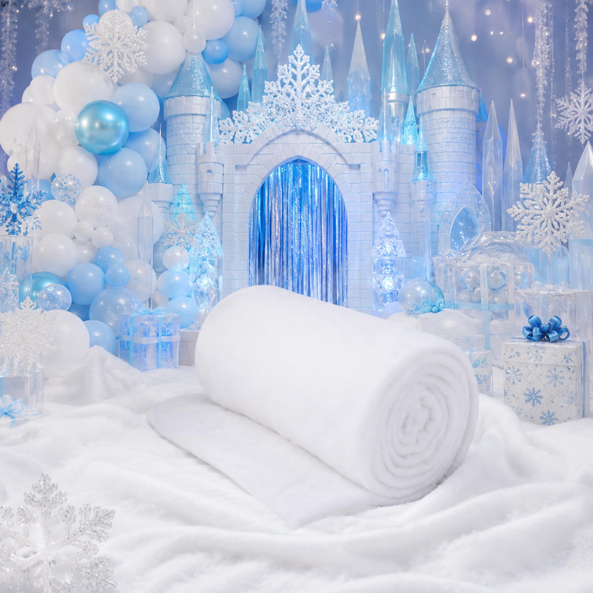 Tondiamo children playing on indoor snow blanket giving safe snowy play fun