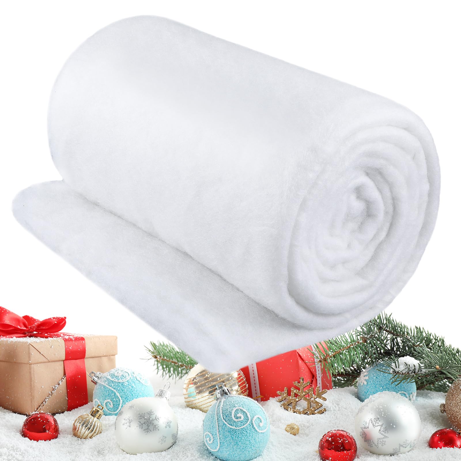 Tondiamo snow blanket on mantel enhancing holiday décor with cozy ambiance