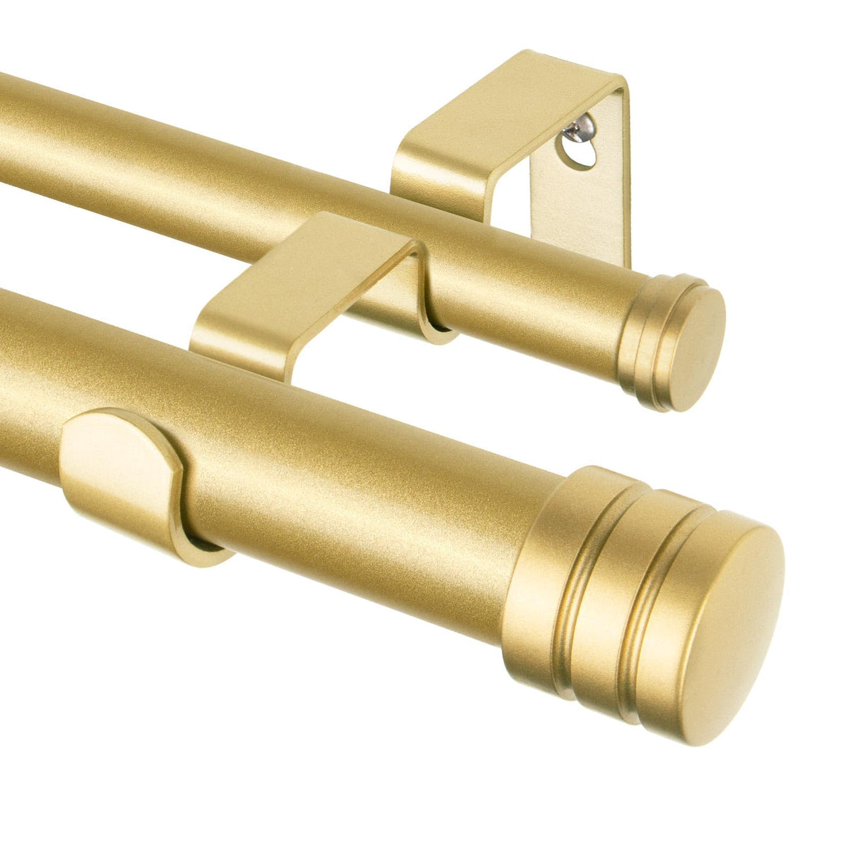 TONIAL gold double curtain rod front view showing elegant finish and sturdy look