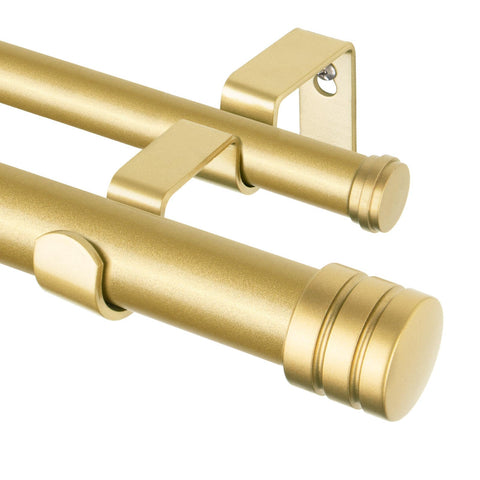 TONIAL gold double curtain rod front view showing elegant finish and sturdy look
