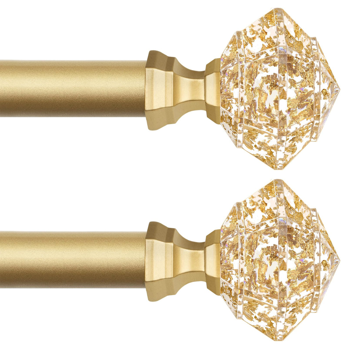 TONIAL packaged two-pack curtain rods showing full product and matching finials enhancing decor