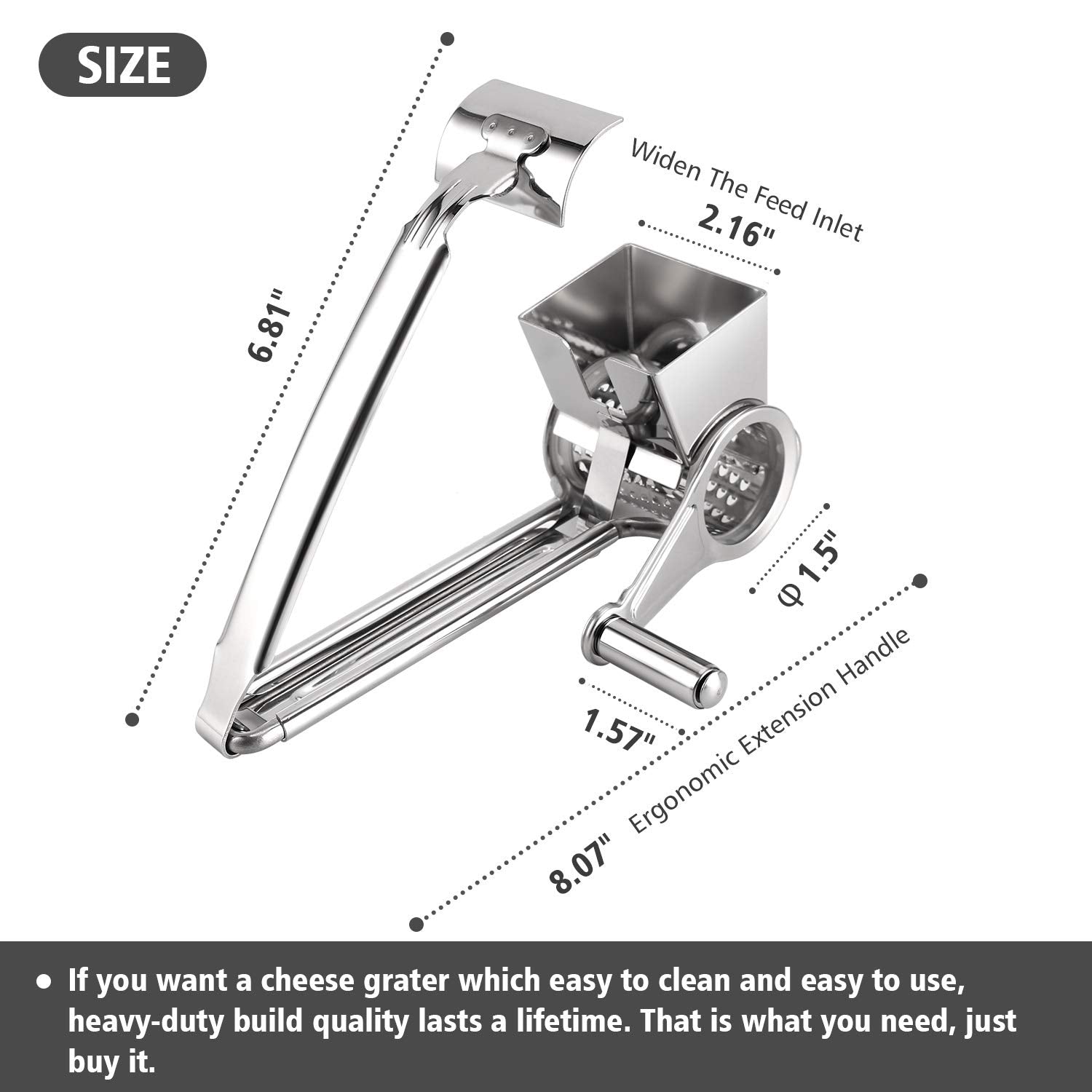 TONMA JP hand cranking grater demonstrating easy, low-effort operation
