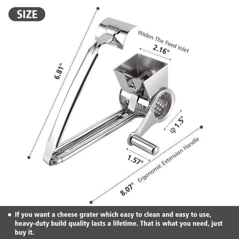 TONMA JP hand cranking grater demonstrating easy, low-effort operation