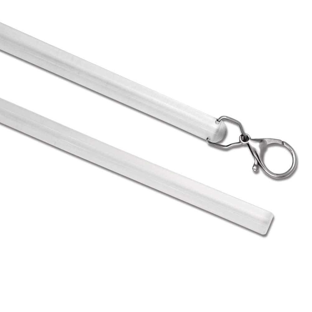 TOOFN front packaging showing two clear curtain wands and included hooks, easy installation benefit