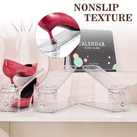 TOOKNIN assembled stackers holding sneakers demonstrating doubled storage