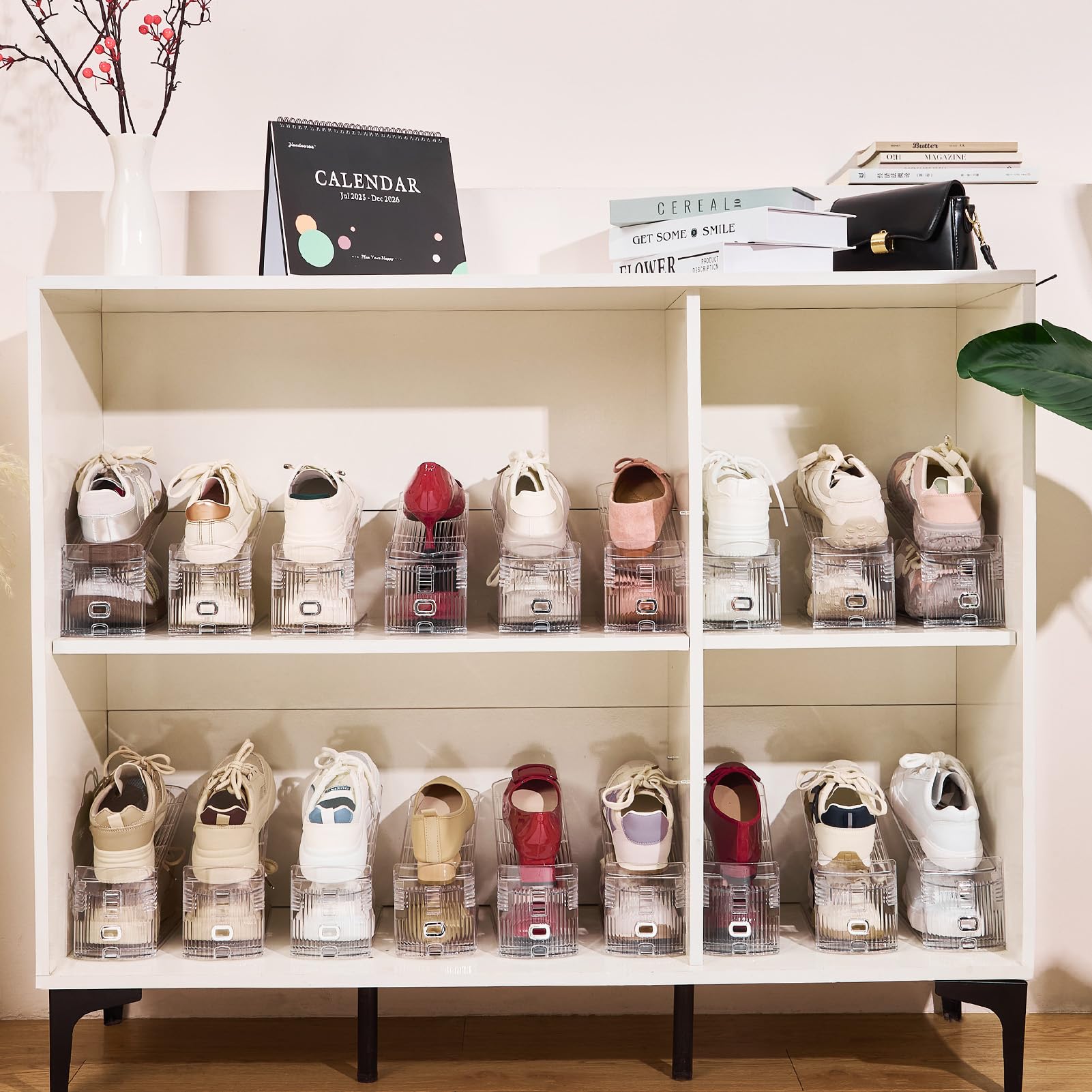 TOOKNIN on closet shelf showing neat layout and improved shelf capacity