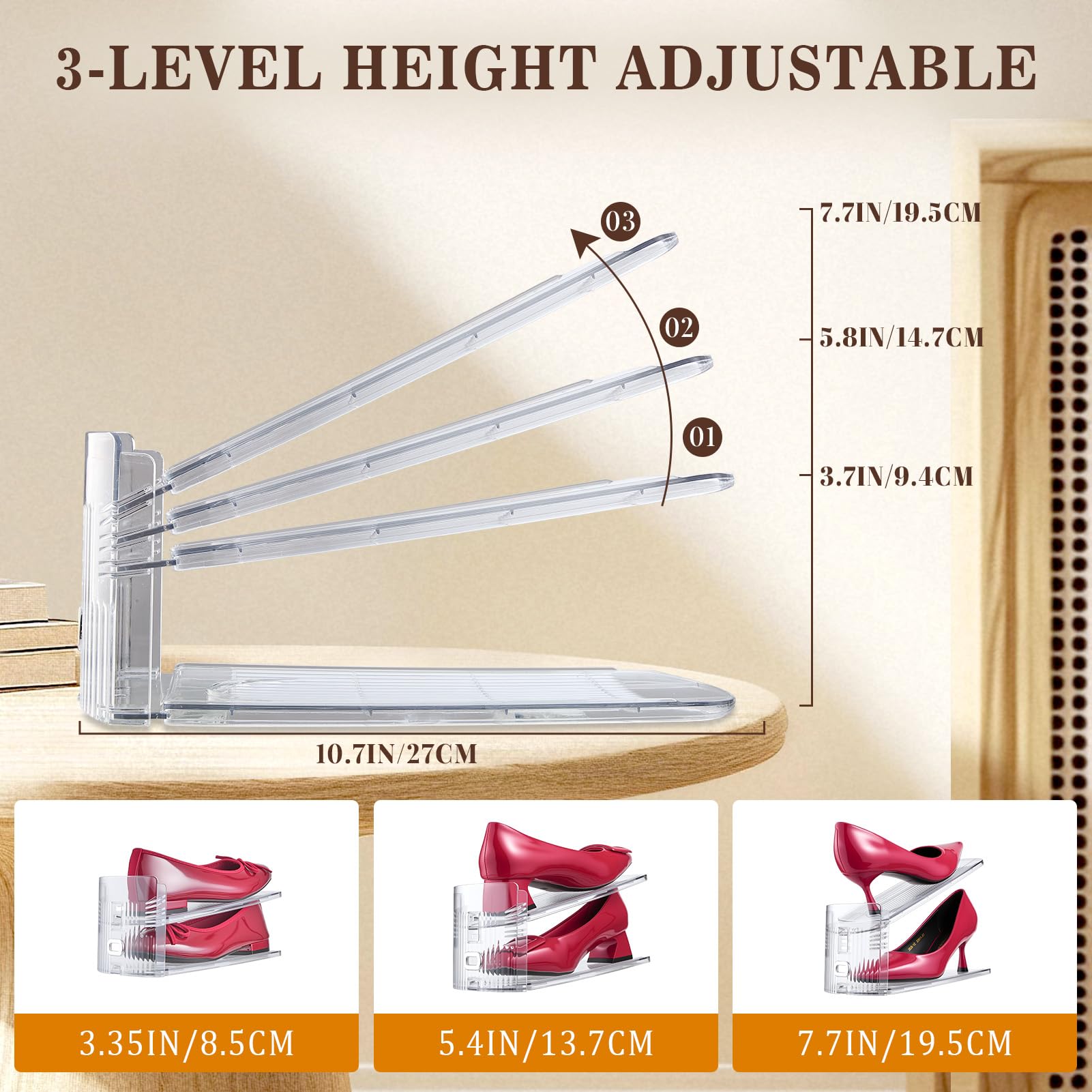 TOOKNIN adjustable buckle detail showing easy height changes for varied shoes