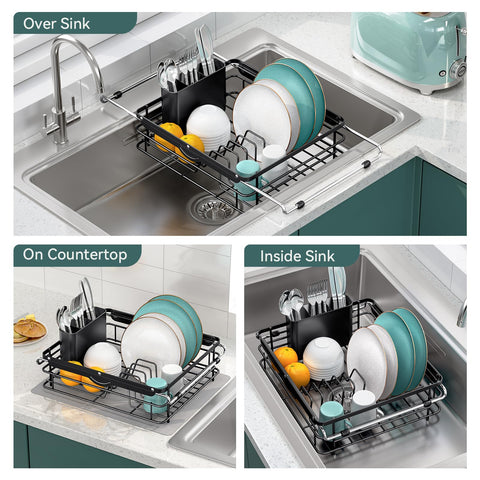 TOOLF assembled with plates and bowls in sink for efficient drainage